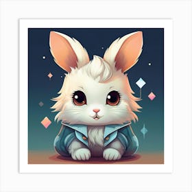 White bunny Art Print