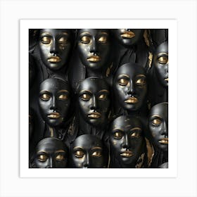 Black Masks Art Print