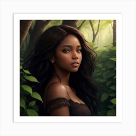 Tranquil Woods and Ebony Grace Art Print