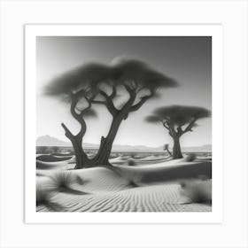 Acacia Trees In The Desert Art Print