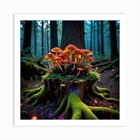 Ethereal Mushroom Display Mushroom Forest Art Print