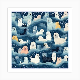 Dogs In The Sea Art Print