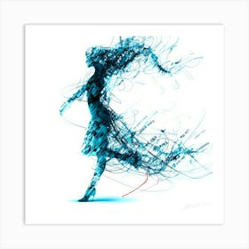 Dance Aesthetic - Dancer In Blue Art Print