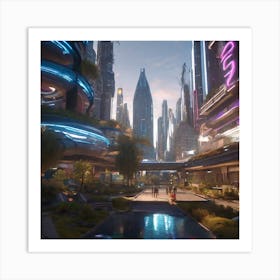 Futuristic City 230 Art Print