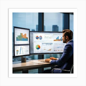 Corporate Dashboard Featuring An Overview Of Performance Indicators Business Analytics And Financi (1) 2 Art Print