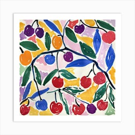 Cherries Matisse Style 6 Art Print