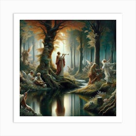 Angels In The Forest 1 Art Print