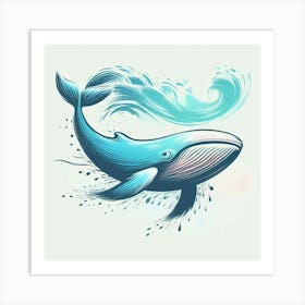 Whales In The Sea Art Print