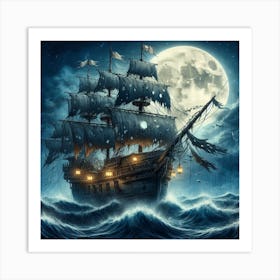 A ghost pirate ship 2 Art Print