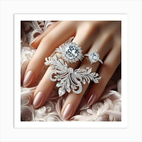 A Beautiful Design Diamond Wedding Set 4 Art Print