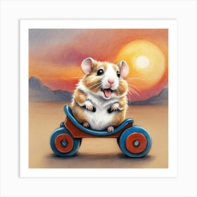 Hamster On A Toy Art Print