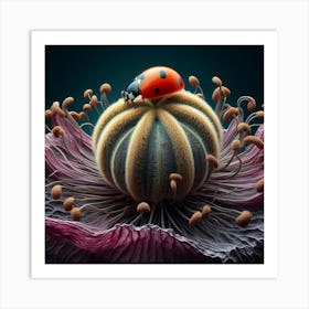 Ladybird and Dried Poppy 2 Art Print