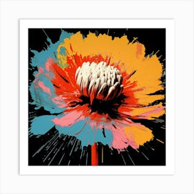 Andy Warhol Style Pop Art Flowers Everlasting Flower 2 Square Art Print
