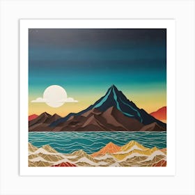 'Sunset Over The Ocean' Art Print