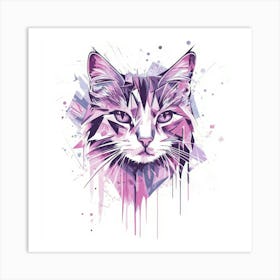 Geometric Cat Art Print