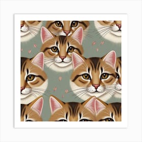 Cat Faces Art Print