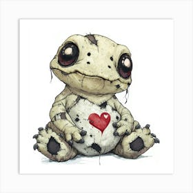 Patchwork Cartoon Baby Toad Affiche