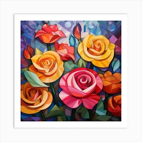 Abstract Roses Art Print