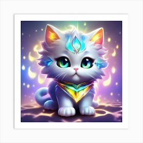 White Cat With Blue Eyes 4 Art Print