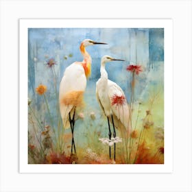 Two Egrets Art Print