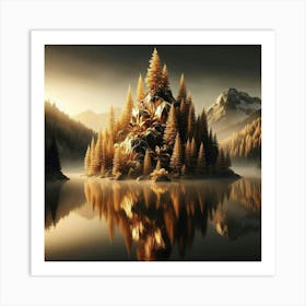 Forest On A Lake Art Print