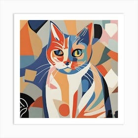 Matisse Style Abstract Cat Painting Art Print