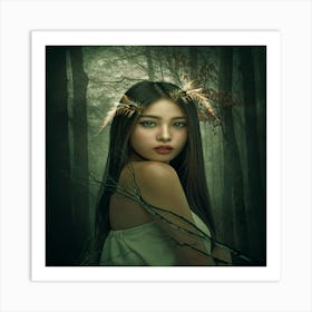 Girl In The Forest 1 Art Print