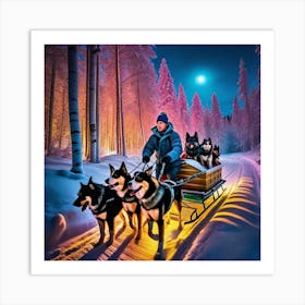 Sled Dogs Art Print