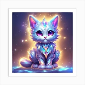 Ice Cat Art Print