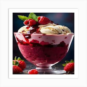 Dessert With Berries Art Print