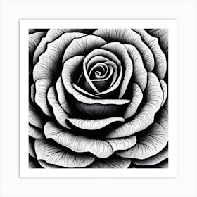 Black And White Rose 3 Art Print