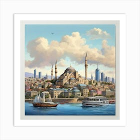 Istanbul Canvas Print paintings Art Print