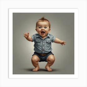 Default Trendy Baby Excited Drawing 0 Art Print