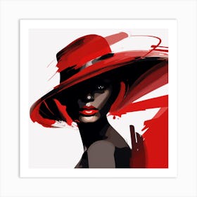 Black Woman In Red Hat 3 Art Print