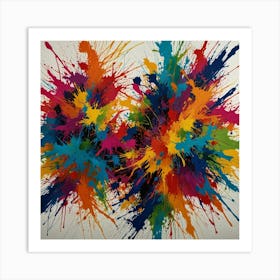 Chaotic Scribbles And Marks In Vibrant Colors 4 Art Print