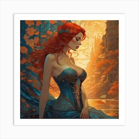 Redhead in Autumn Art Print