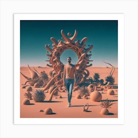 Man In The Desert 180 Art Print