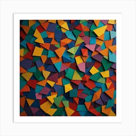 Abstract Colorful Triangles Art Print