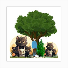 Cat Family Art Print