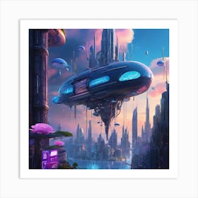 Futuristic Cityscape Art Print