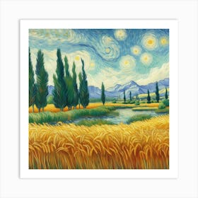 Van Gogh Painted A Wheat Field With Cypresses On The Banks Of The Nile River 1 Art Print