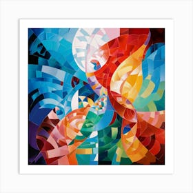 Geometric Shapes And Patterns Mosaic Abstract Painting printing Art Art Print