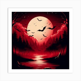 Bats In The Forest Art Print