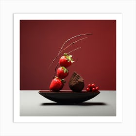 Strawbery And Choclate Art By Csaba Fikker016 1 Art Print