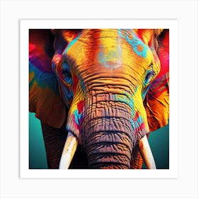 Colorful Elephant 4 Art Print