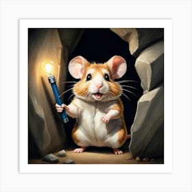 Hamster In Cave 3 Art Print