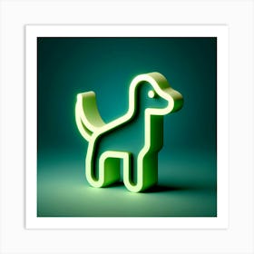 Neon Dog Art Print