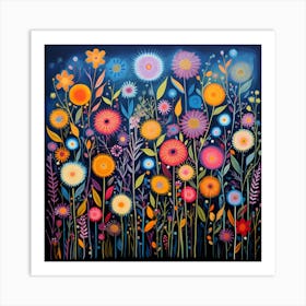 Flowers In The Night 1 Art Print