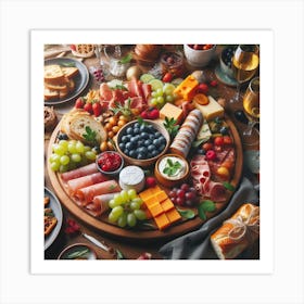 Cheese Platter With Fruits And Cheeses Art Print