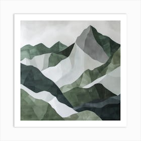 Japanese Watercolour Of Mount Hakusan 1 Art Print